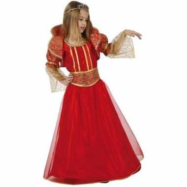 Carnavalskleding rood gouden details meisjes