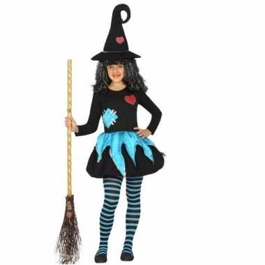 Halloween meisjes carnavalskleding blauw zwart