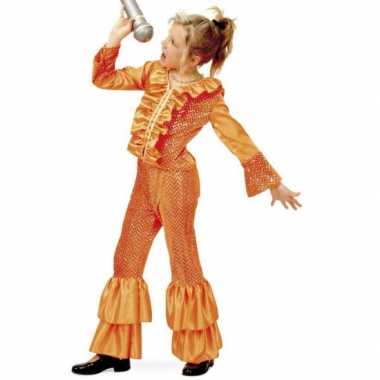 Oranje glitter carnavalskleding meisjes