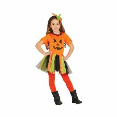 Oranje halloween pompoen carnavalskleding meisjes