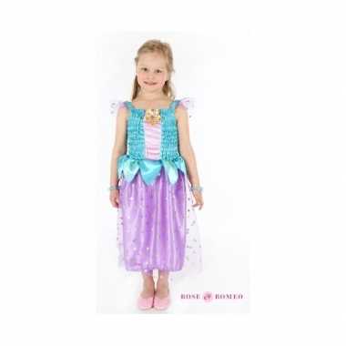 Prinsessen carnavalskleding elette blauw/paars meisjes