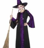 Kinder verkleedkleren heks paars carnavalskleding