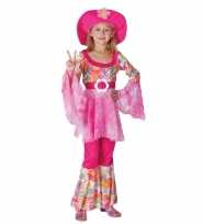 Roze hippie carnavalskleding meisjes
