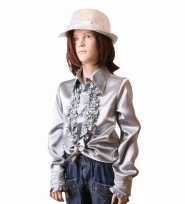 Zilveren hippie blouse meisjes carnavalskleding