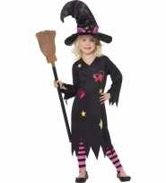 Zwart roze heksen carnavalskleding rosy meisjes